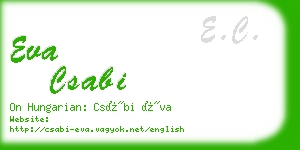 eva csabi business card